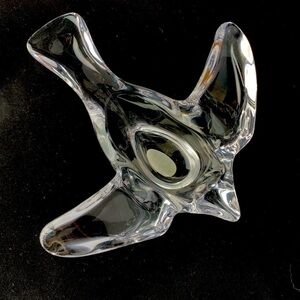 Art Clear Glass Flying Bird Dish Made in Italy